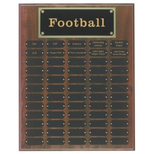 60 Plate Cherry Finish Perpetual Plaque for Football Awards