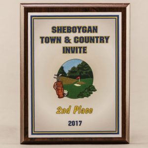 7 x 9 MVP Style Cherry Plaque - Golf Team Award