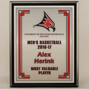 8 x 10 MVP Style Black Plaque - Basketball Most Valuable Player