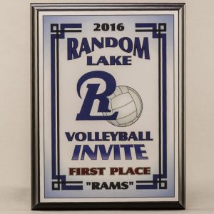 9 x 12 MVP Style Black Plaque - Volleyball First Place Team