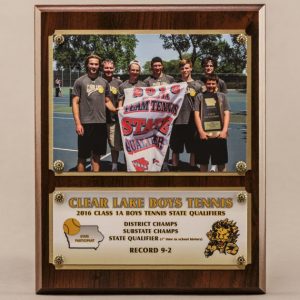 8 x 10 Traditional Team Photo Plaque with 2 plates for Boys Tennis State Qualifiers