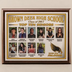 Top Ten Graduation Cherry Plaque for High Class Rank