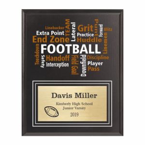 Amazing Competitor series football black plaque