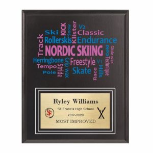 Amazing Competitor series nordic skiing black plaque