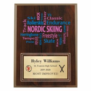 Amazing Competitor series nordic skiing cherry plaque