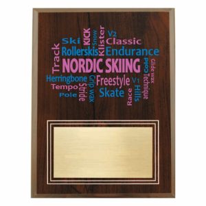 Amazing Competitor series nordic skiing cherry plaque