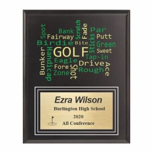 Amazing Competitor series golf black plaque