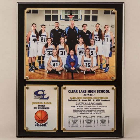 12 x 15 Traditional Team Photo Plaque for Basketball Champions
