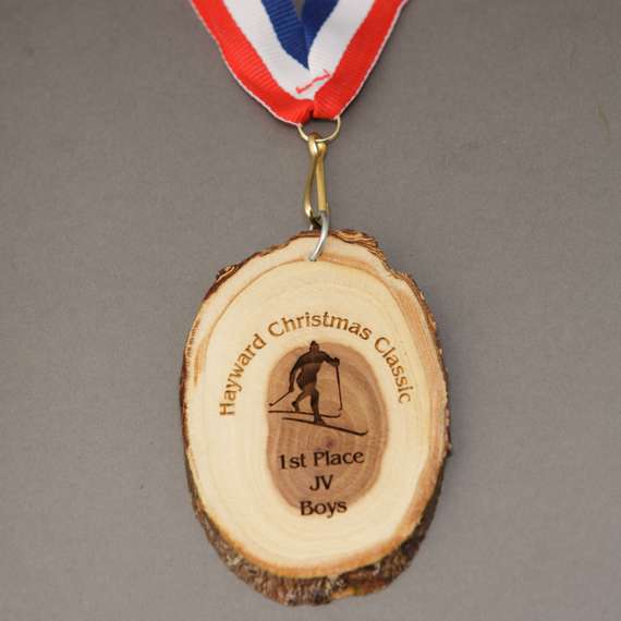 Custom Natural Wood Disc Medal