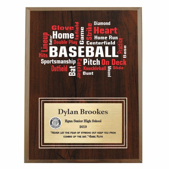 Amazing Competitor series baseball cherry plaque