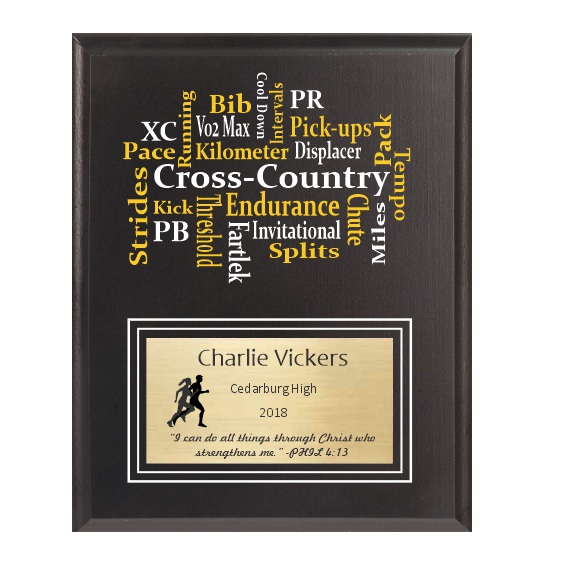 Amazing Competitor series cross-country black plaque