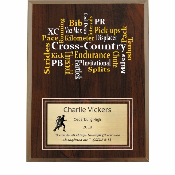 Amazing Competitor series Cross-Country cherry plaque