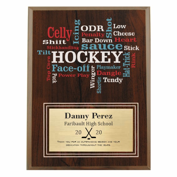 Amazing Competitor Series Hockey Cherry Plaque