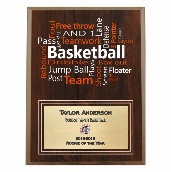 Amazing Competitor Series Basketball Cherry Plaque