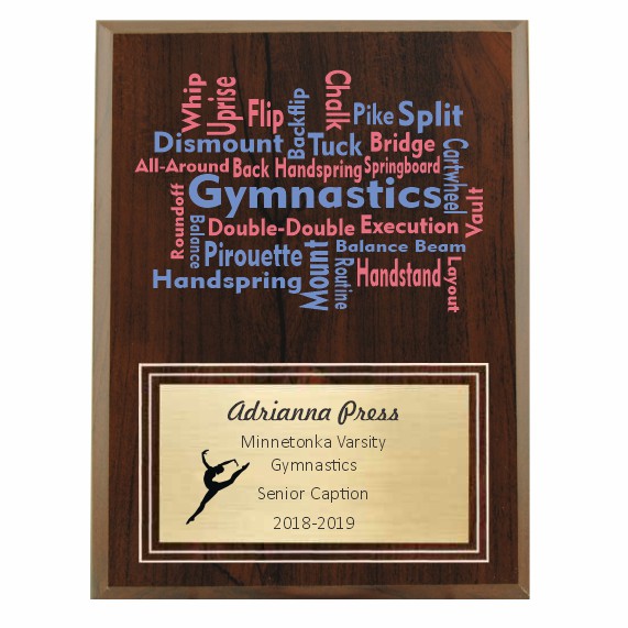 Amazing Competitor series gymnastics cherry plaque